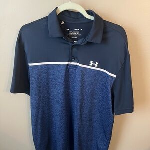 Under Armour Men's Navy and Blue Golf Polo Shirt